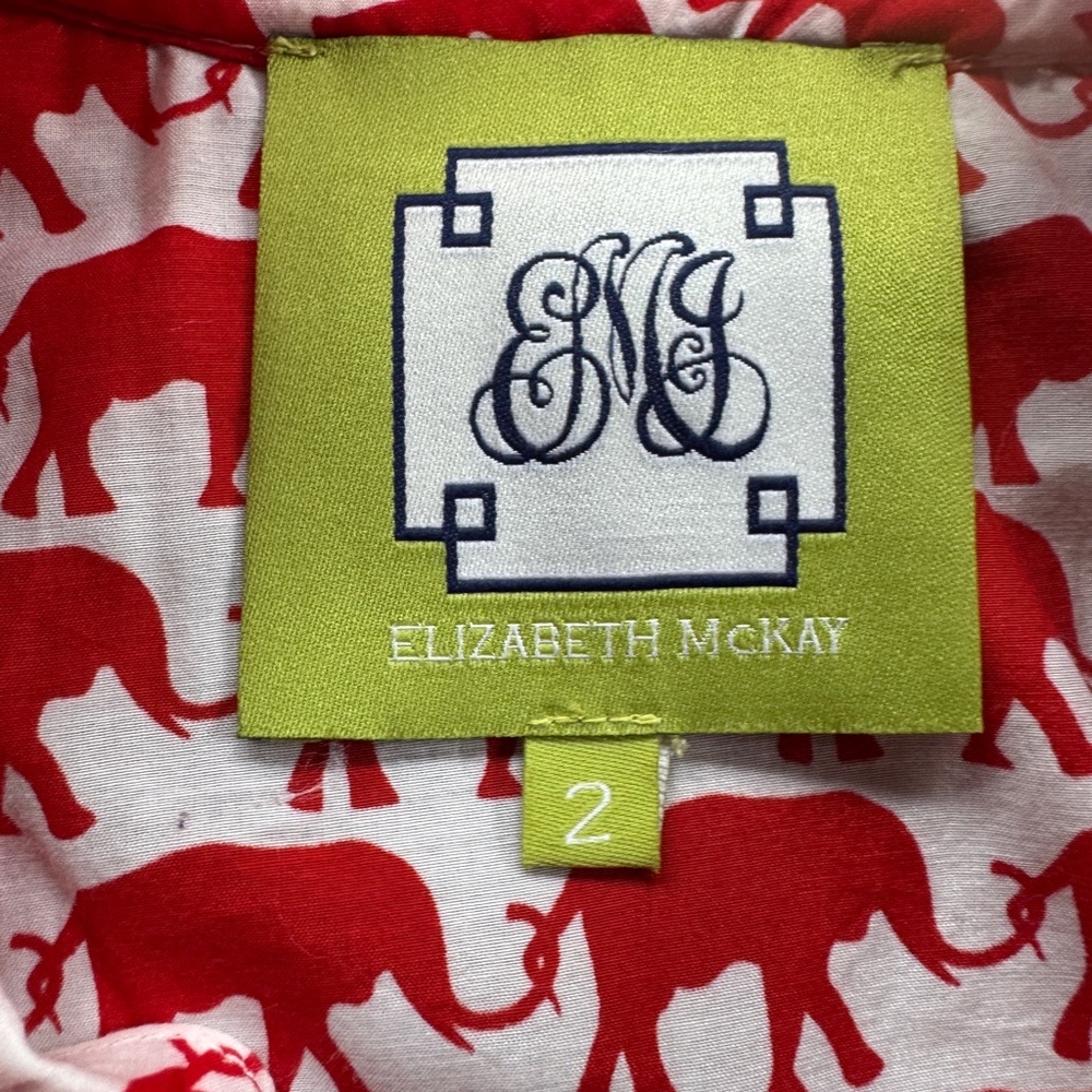 Elizabeth McKay Red Elephants Silk and Cotton Elizabeth Shirt with side zipper - Picture 4 of 6